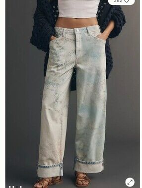 29. Pilcro High-Rise Slouch Wide-Leg Map Pattern Jeans